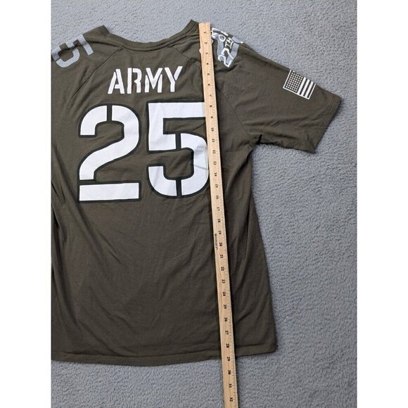 The Nike Tee T Shirt Army Black Knights Large Raglan Jersey Tee 25 Athletic Cut - Picture 6 of 14